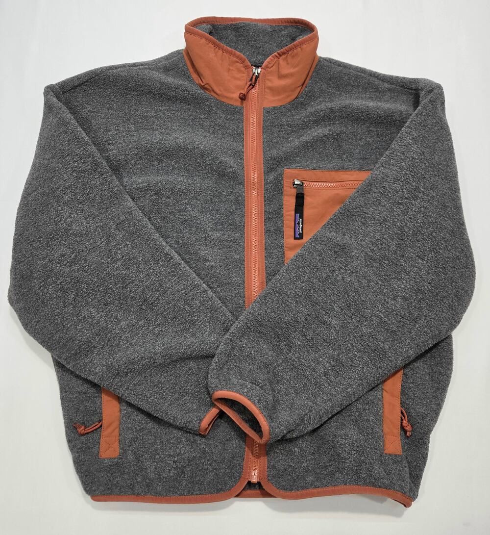 Patagonia Men’s Synchilla Full Zip Fleece Gray Orange M
